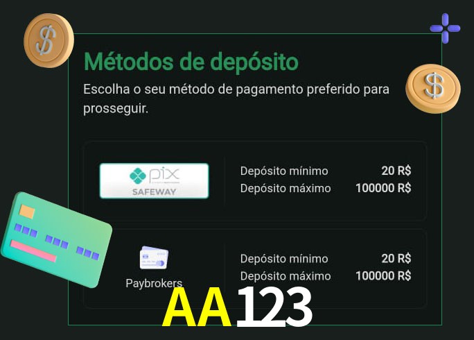 O cassino AA123 oferece uma grande variedade de métodos de pagamento